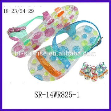 SR-14WR825-1 glitter miúdos sandálias sandálias de plástico de moda sandálias de geléia de crianças por atacado